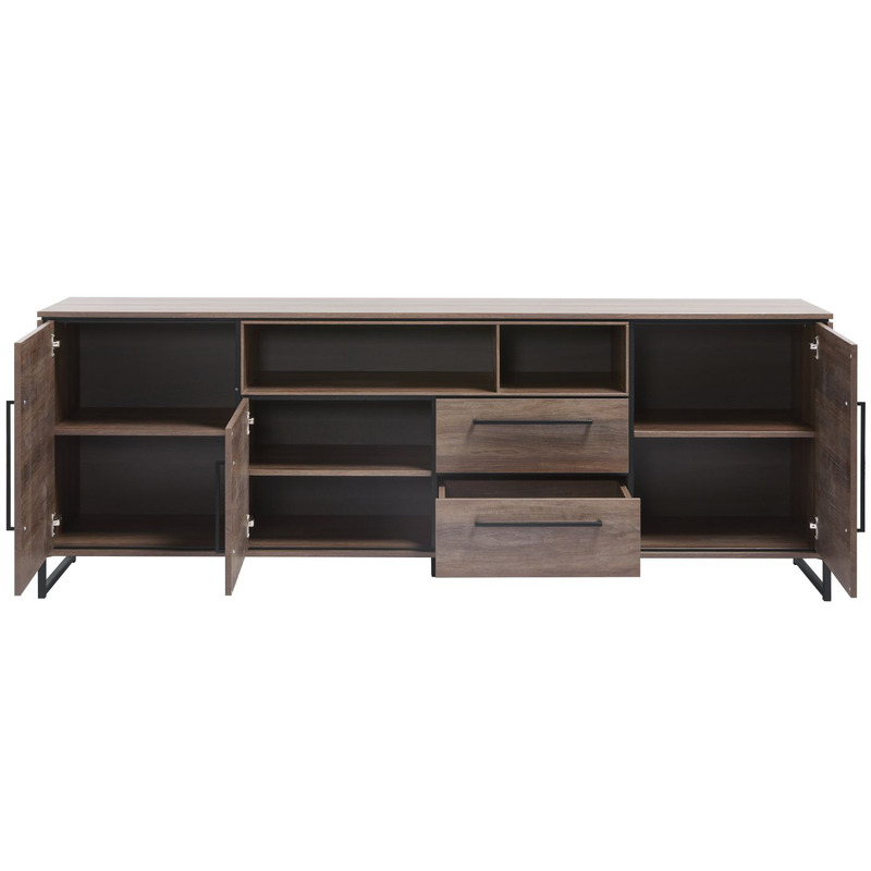 Scuro dressoir 3dr, 2la, 2ov dark almond decor