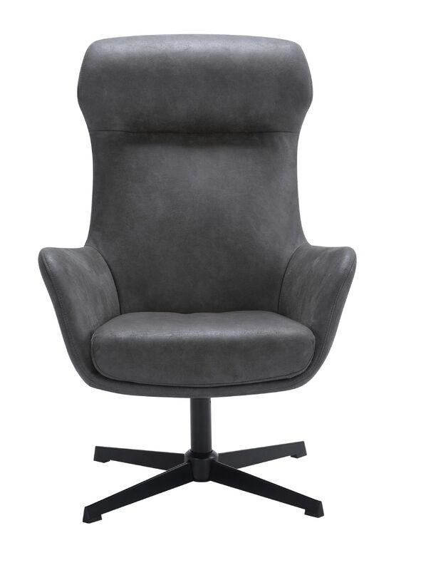 Vicenzo - Donkergrijze draaifauteuil in microleder, kleur: Antracite