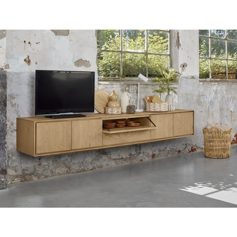 Belvio tv-meubel 4d+1l+klep light oak veneer