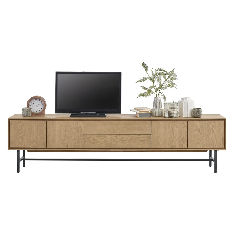 Belvio tv-meubel 4d+1l+klep light oak veneer