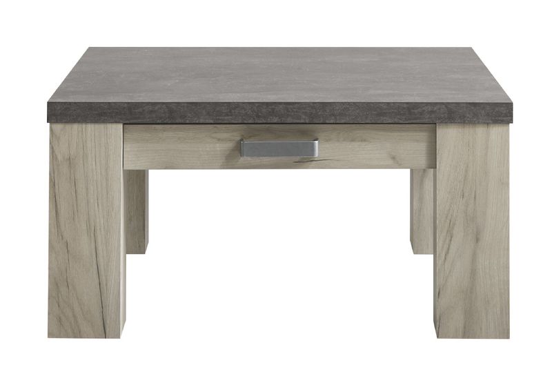 Satriani salontafel 1 lade 80x80 mel.beton/l.grey