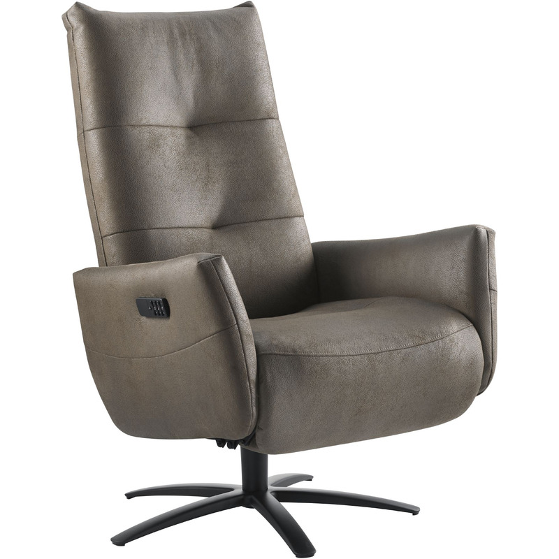 Relaxfauteuil Pianezzo - in donkerbruin microleder