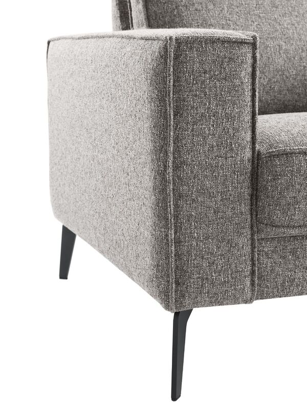 Moderne fauteuil in grijs-bruine weefstof