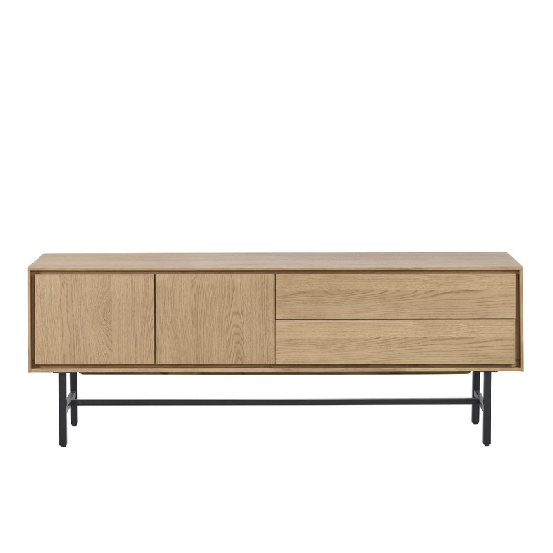 Belvio tv-meubel 2d+1l+klep light oak veneer