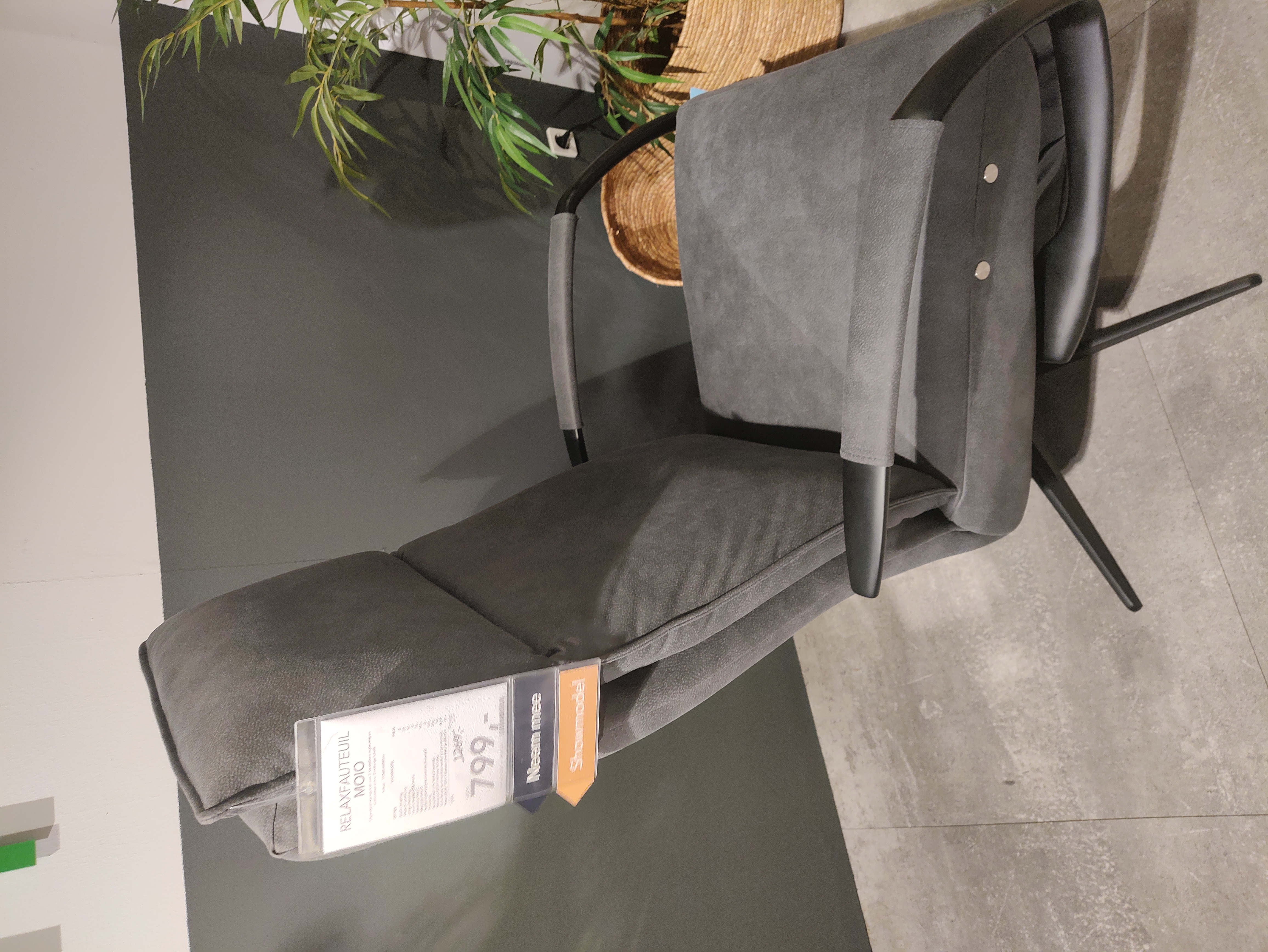 Relaxfauteuil Moio in stof python 67-antraciet