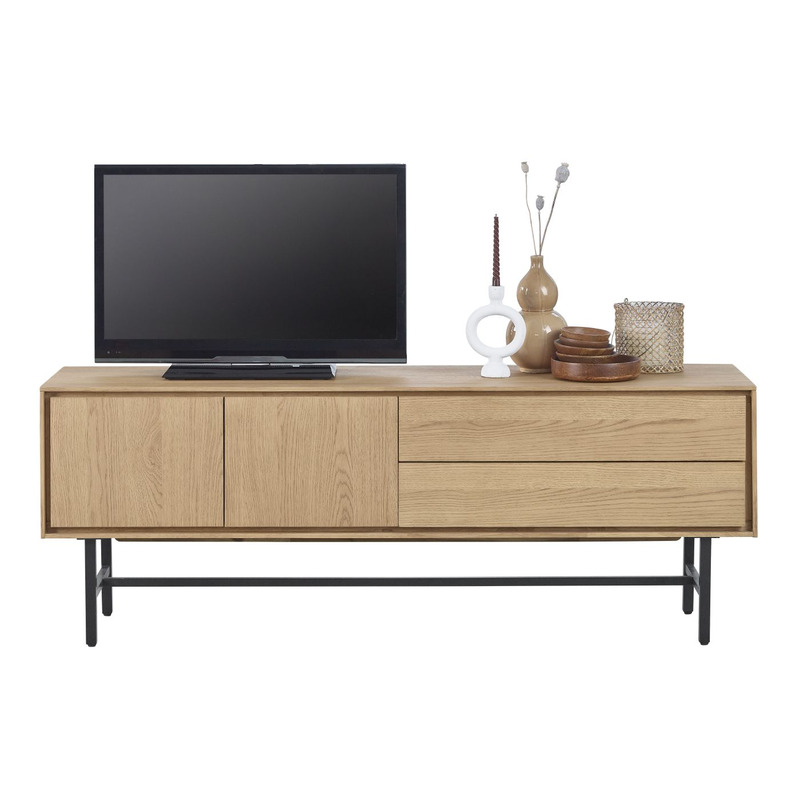 Belvio tv-meubel 2d+1l+klep light oak veneer